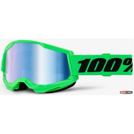 Окуляри 100% STRATA 2 Goggle [Neon Green], Mirror Blue Lens