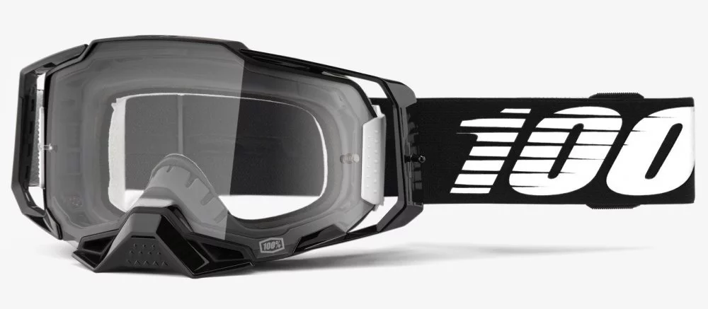 100 Percent % ARMEGA GOGGLE BLACK - CLEAR LENS