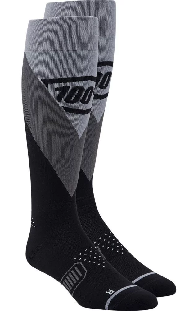 100 Percent % HI-SIDE THIN MOTO SOCKS [BLACK]