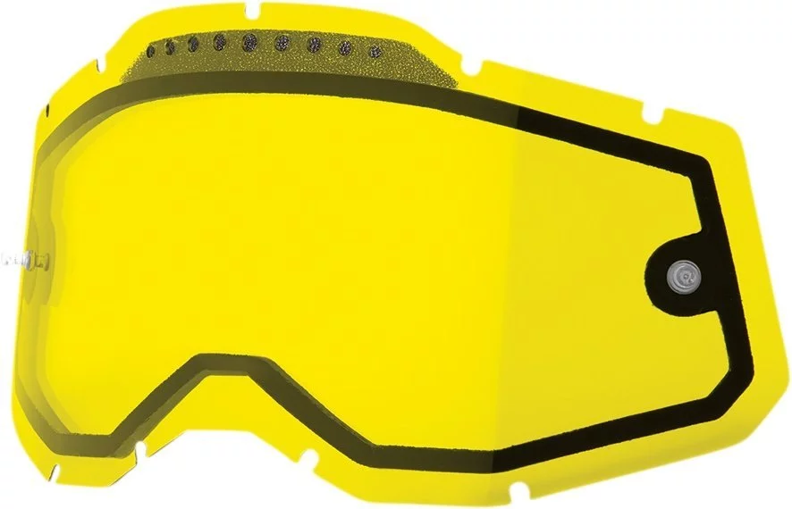 100 Percent % RC2/AC2/ST2 DUAL VENTED REPLACEMENT LENS - YELLOW