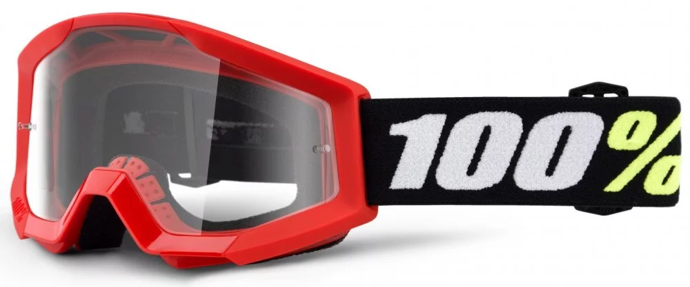 100 Percent % STRATA MINI GOGGLE RED - CLEAR LENS
