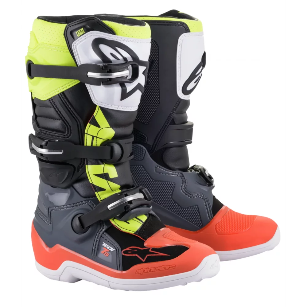 ALPINESTARS TECH 7S GREY/RED/YELLOW