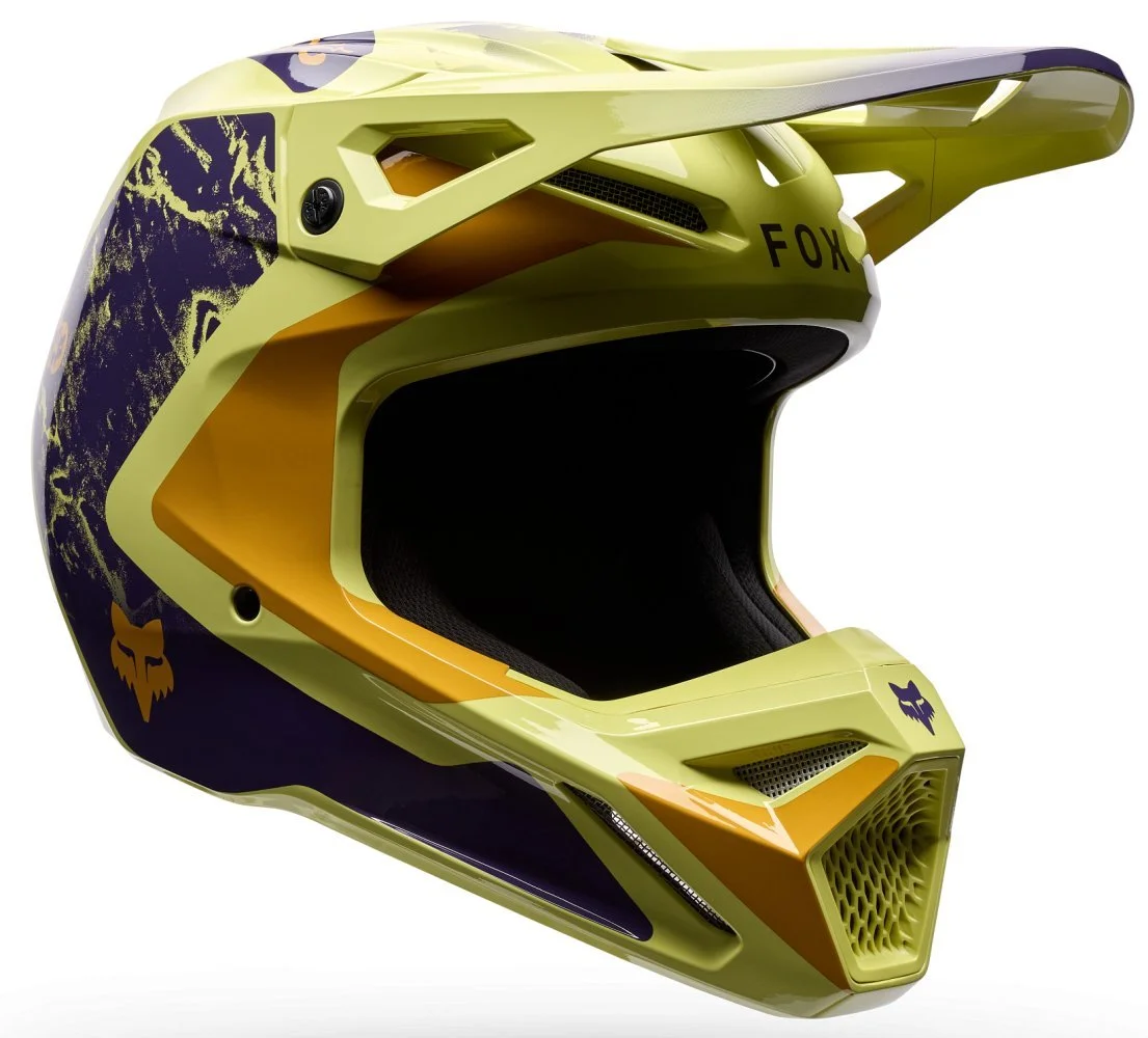 Fox Head V1 HELMET - IMAGE PRINT [YELLOW]
