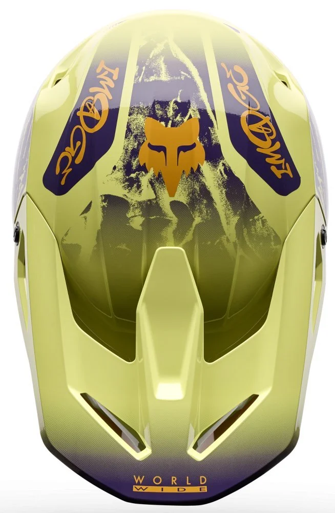 Fox Head V1 HELMET - IMAGE PRINT [YELLOW]