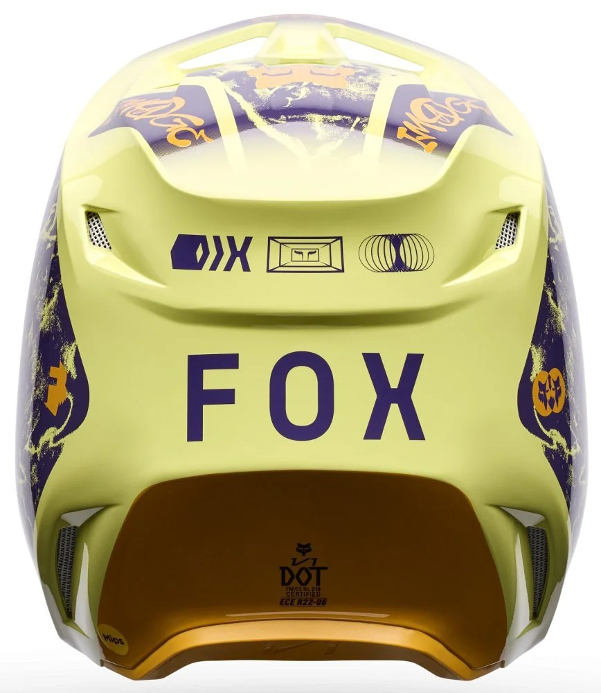 Fox Head V1 HELMET - IMAGE PRINT [YELLOW]