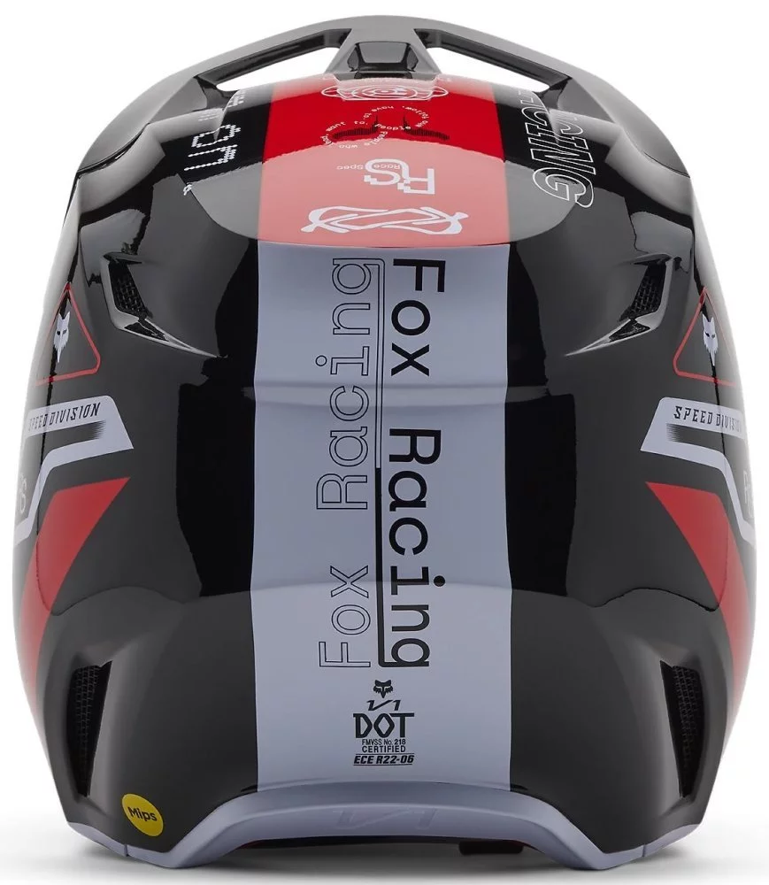 Fox Head YTH V1 HELMET - RACE SPEC [FLO RED]
