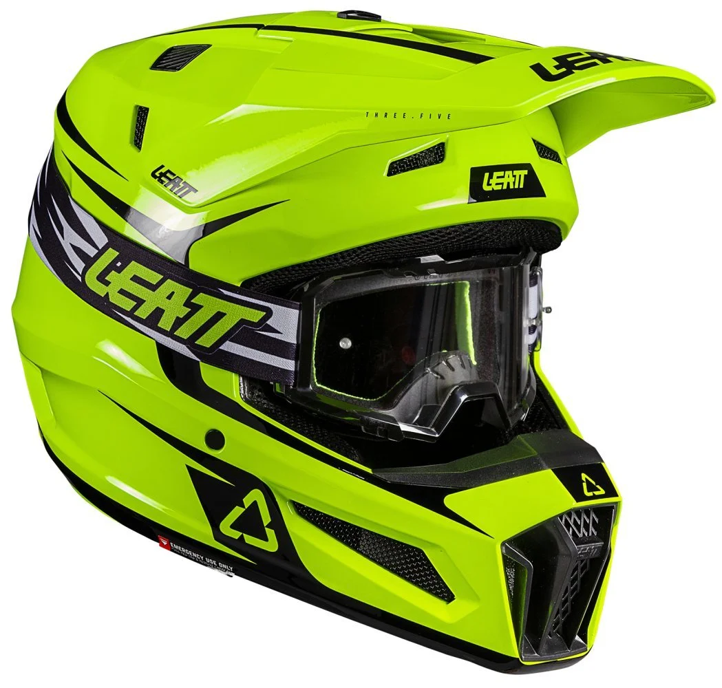 Leatt MOTO 3.5 JR HELMET + GOGGLE [NEON YELLOW]