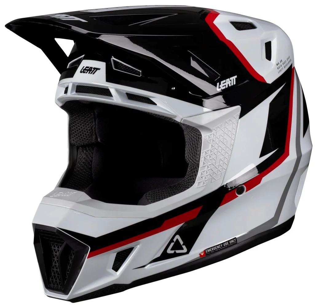 Leatt MOTO 7.5 HELMET + GOGGLE [WHITE/RED]