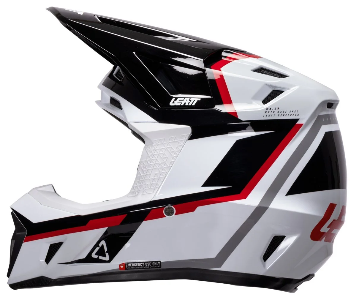 Leatt MOTO 7.5 HELMET + GOGGLE [WHITE/RED]