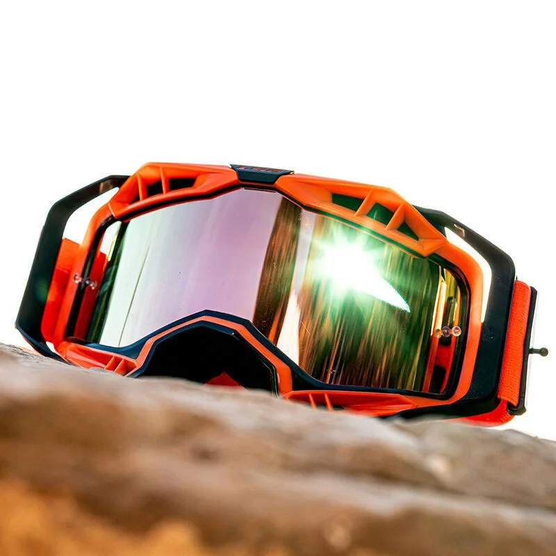 LS2 AURA PRO GOGGLE BLACK ORANGE WITH IRIDIUM VISOR