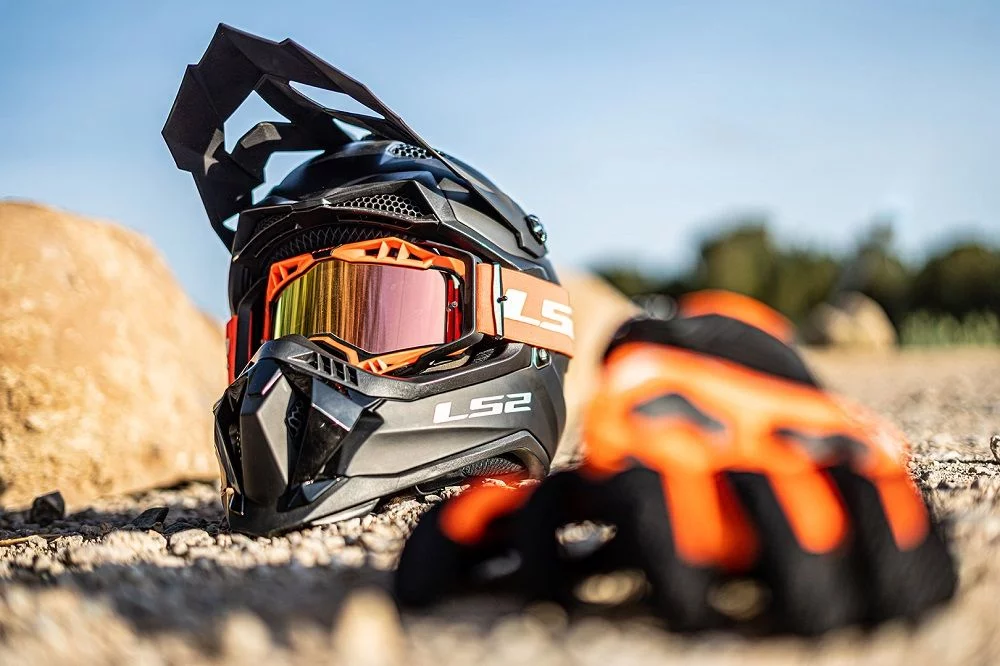 LS2 AURA PRO GOGGLE BLACK ORANGE WITH IRIDIUM VISOR