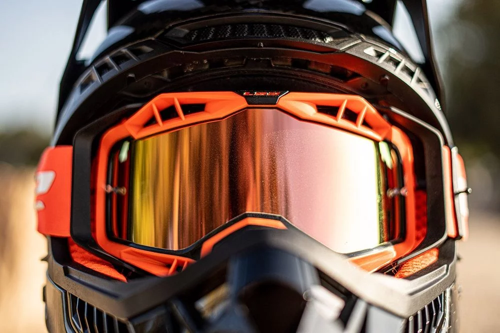 LS2 AURA PRO GOGGLE BLACK ORANGE WITH IRIDIUM VISOR