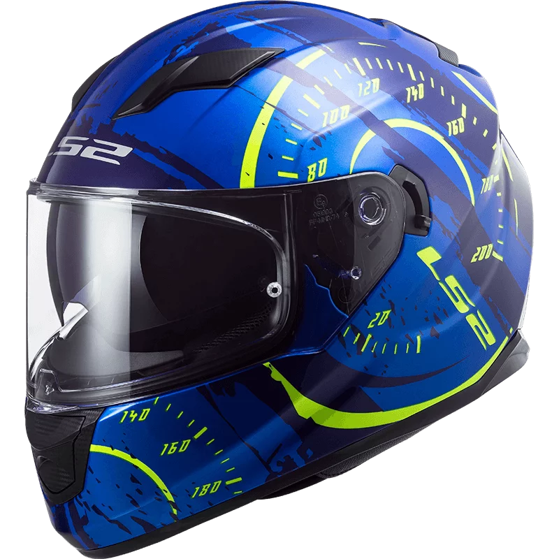 LS2 FF320 STREAM EVO TACHO BLUE HI-VIS YELLOW