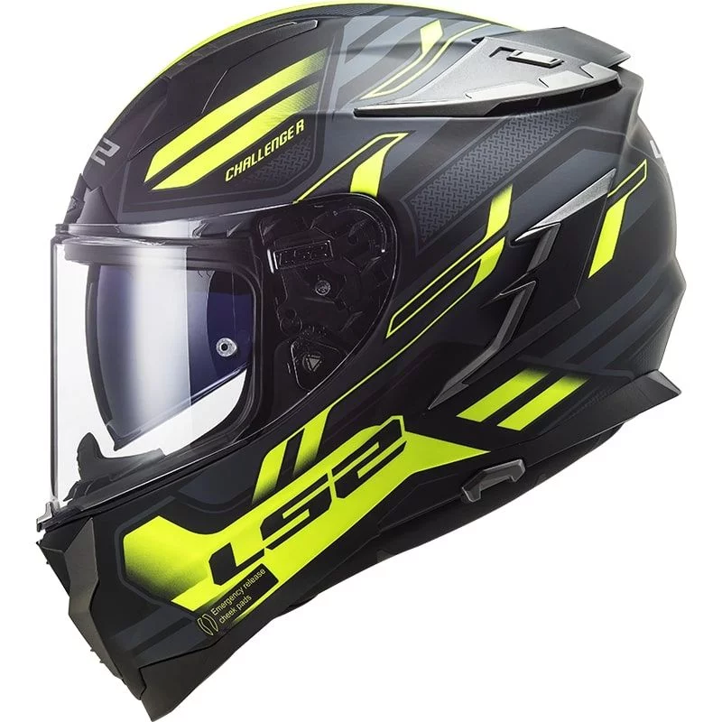 LS2 FF327 CHALLENGER SPIN MATT COBALT HI-VIS YELLOW