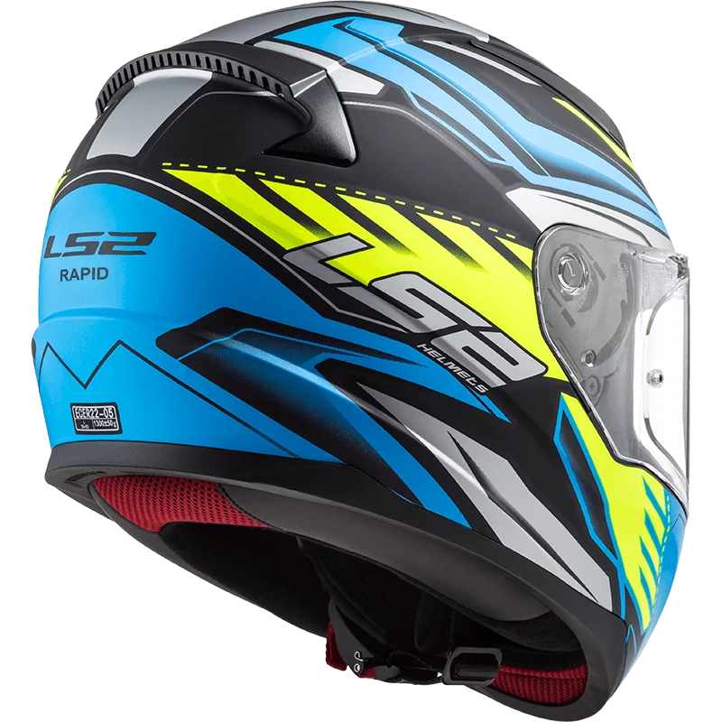 LS2 FF353 RAPID GALE MATT BLACK BLUE YELLOW