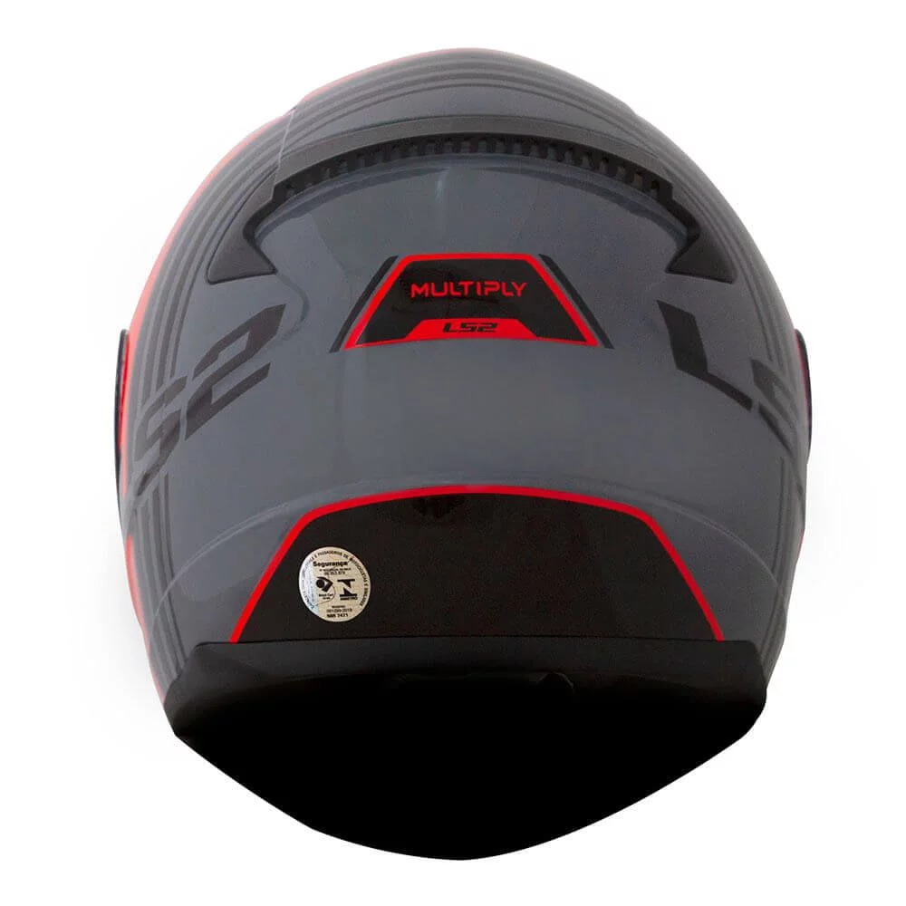 LS2 FF353 RAPID MULTIPLY MATT GREY BLACK RED