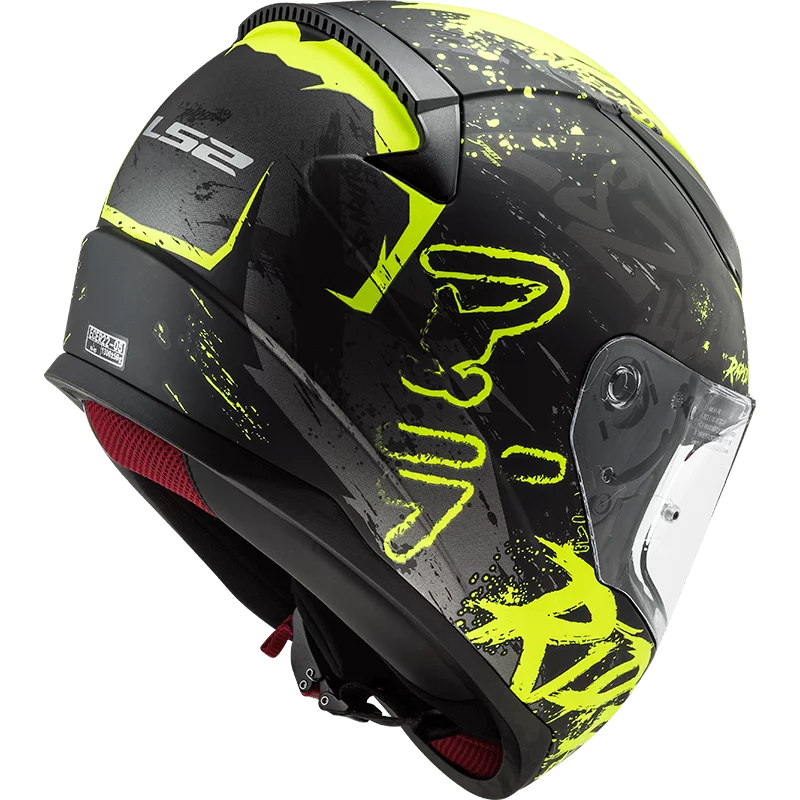 LS2 FF353 RAPID NAUGHTY MATT BLACK HI-VIS YELLOW