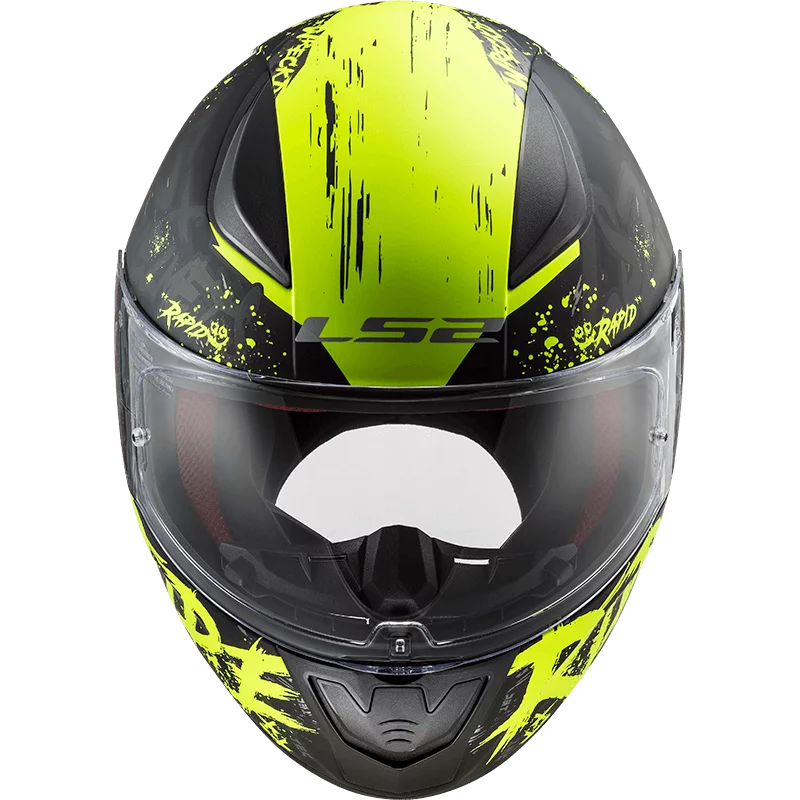 LS2 FF353 RAPID NAUGHTY MATT BLACK HI-VIS YELLOW