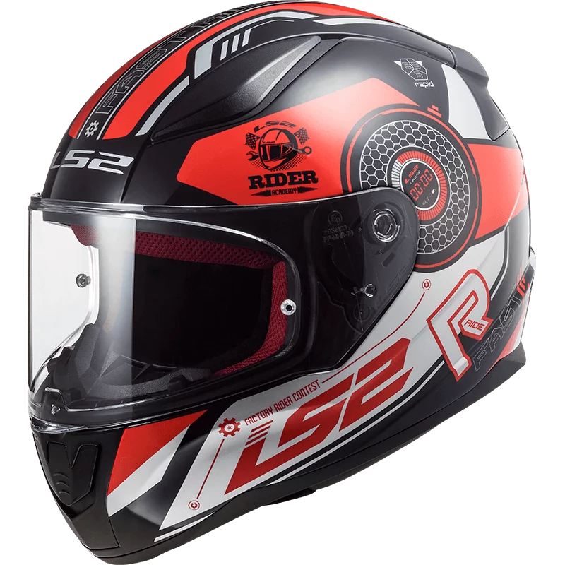 LS2 FF353 RAPID STRATUS GLOSS BLACK RED SILVER
