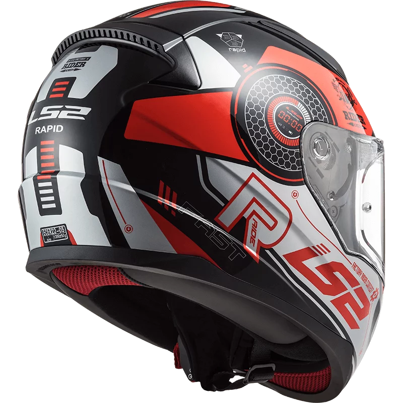 LS2 FF353 RAPID STRATUS GLOSS BLACK RED SILVER
