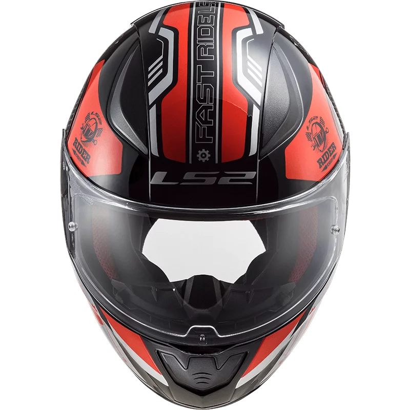 LS2 FF353 RAPID STRATUS GLOSS BLACK RED SILVER