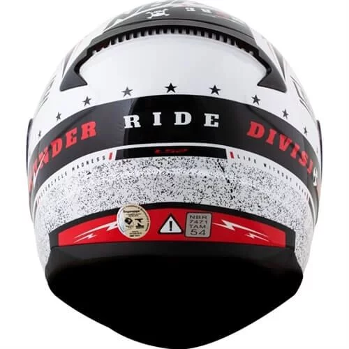 LS2 FF353 RAPID THUNDER GLOSS WHITE BLACK RED