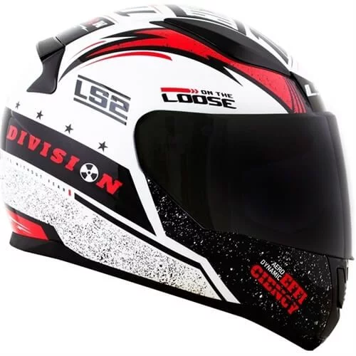 LS2 FF353 RAPID THUNDER GLOSS WHITE BLACK RED