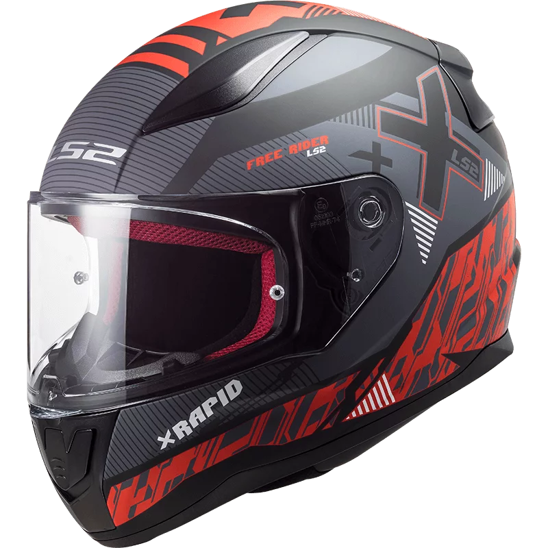 LS2 FF353 RAPID XTREET MATT BLACK RED