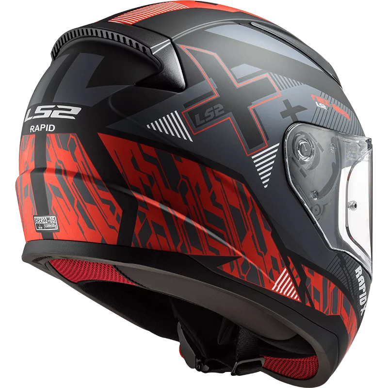 LS2 FF353 RAPID XTREET MATT BLACK RED