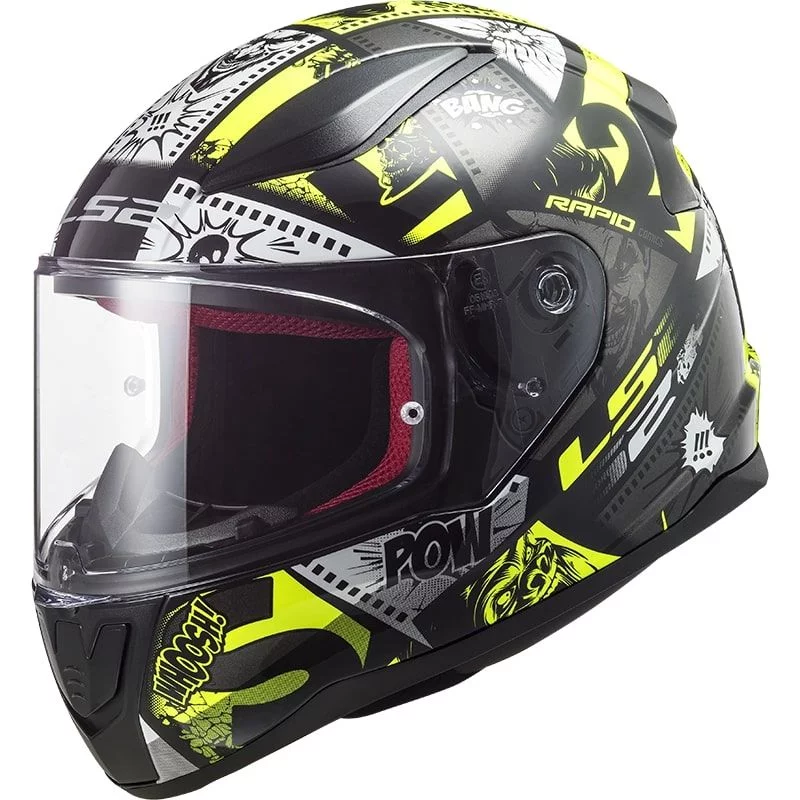 LS2 FF353J RAPID MINI VIGNETTE BLACK HI-VIS YELLOW