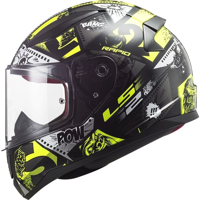 LS2 FF353J RAPID MINI VIGNETTE BLACK HI-VIS YELLOW