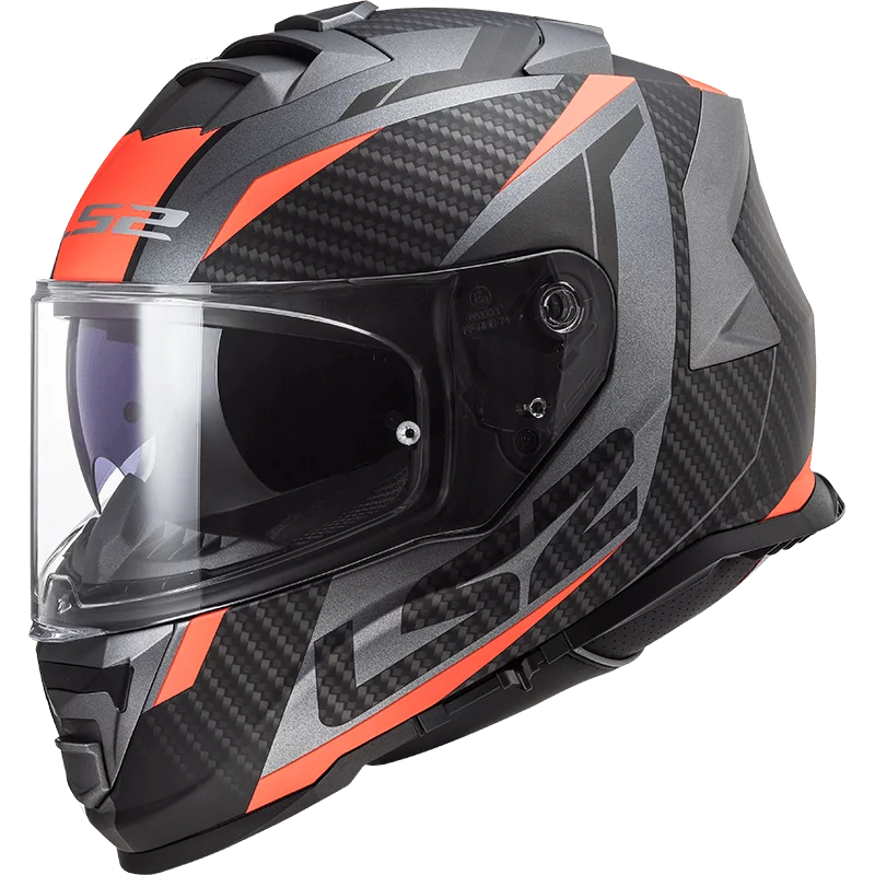 LS2 FF800 STORM RACER MATT TITANIUM FLUO ORANGE