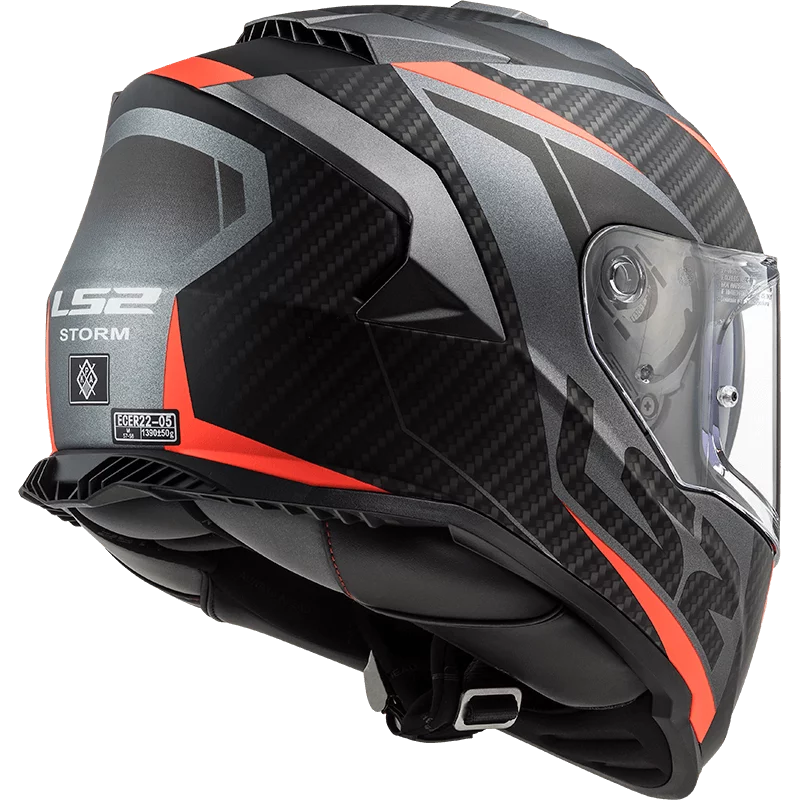 LS2 FF800 STORM RACER MATT TITANIUM FLUO ORANGE