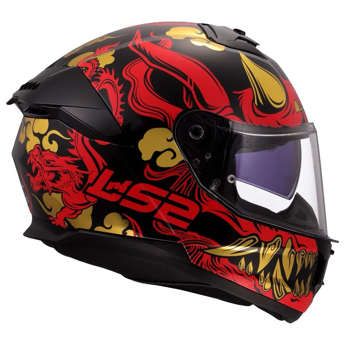 LS2 FF808 STREAM 2 DRAKO MATT BLACK RED