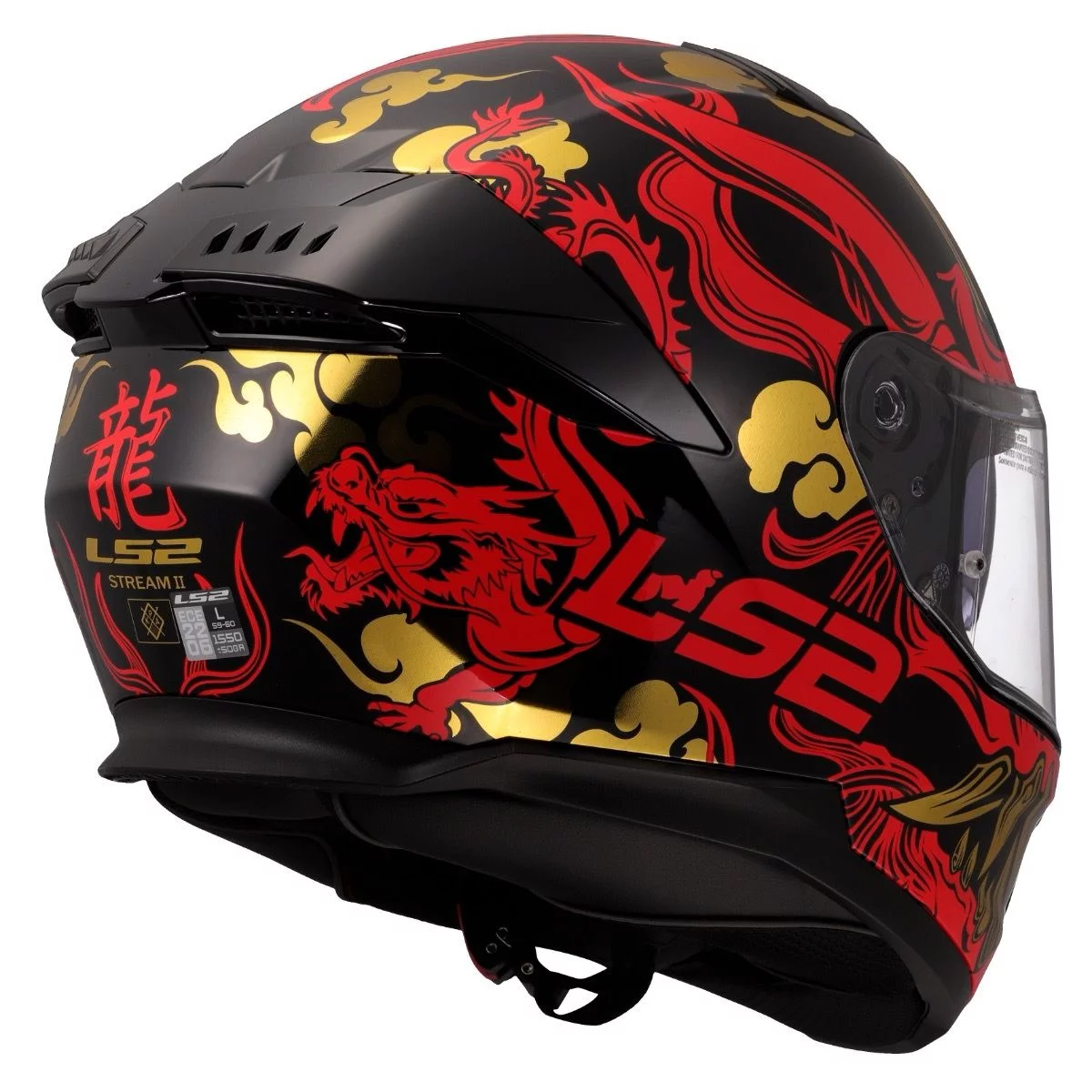 LS2 FF808 STREAM 2 DRAKO MATT BLACK RED