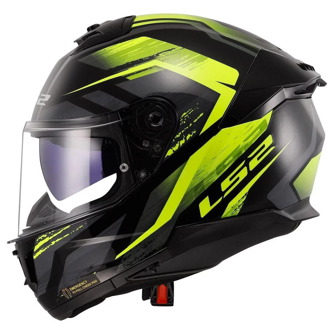 LS2 FF808 STREAM 2 FURY BLACK HI-VIS YELLOW