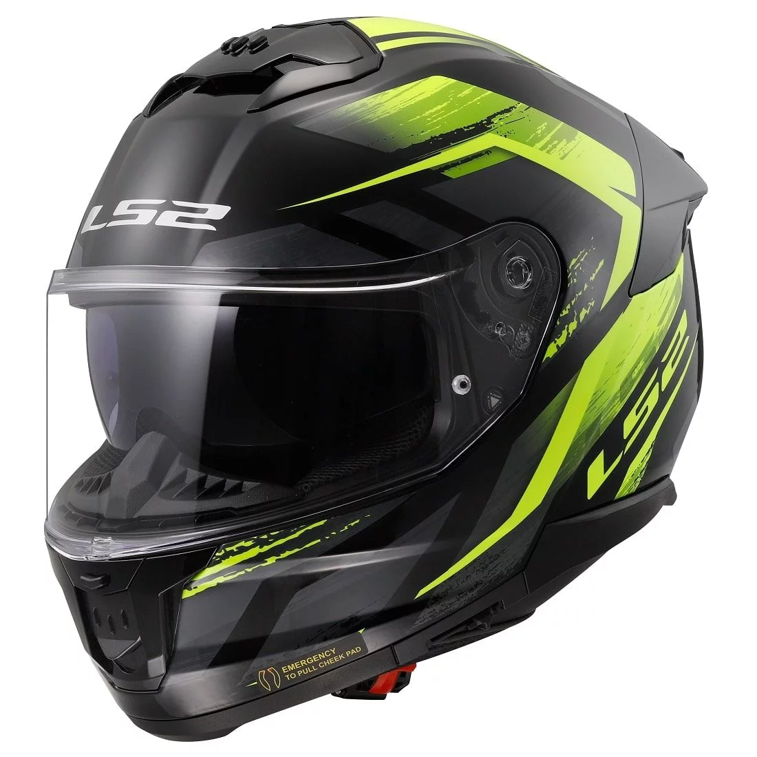 LS2 FF808 STREAM 2 FURY BLACK HI-VIS YELLOW