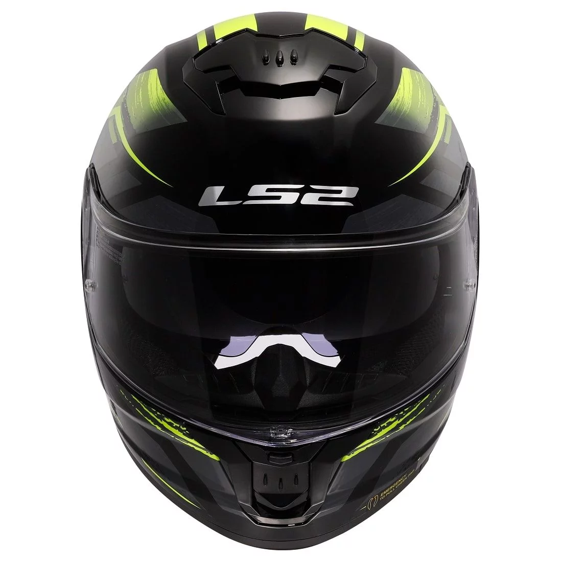 LS2 FF808 STREAM 2 FURY BLACK HI-VIS YELLOW
