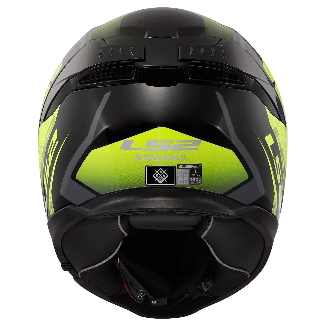 LS2 FF808 STREAM 2 FURY BLACK HI-VIS YELLOW