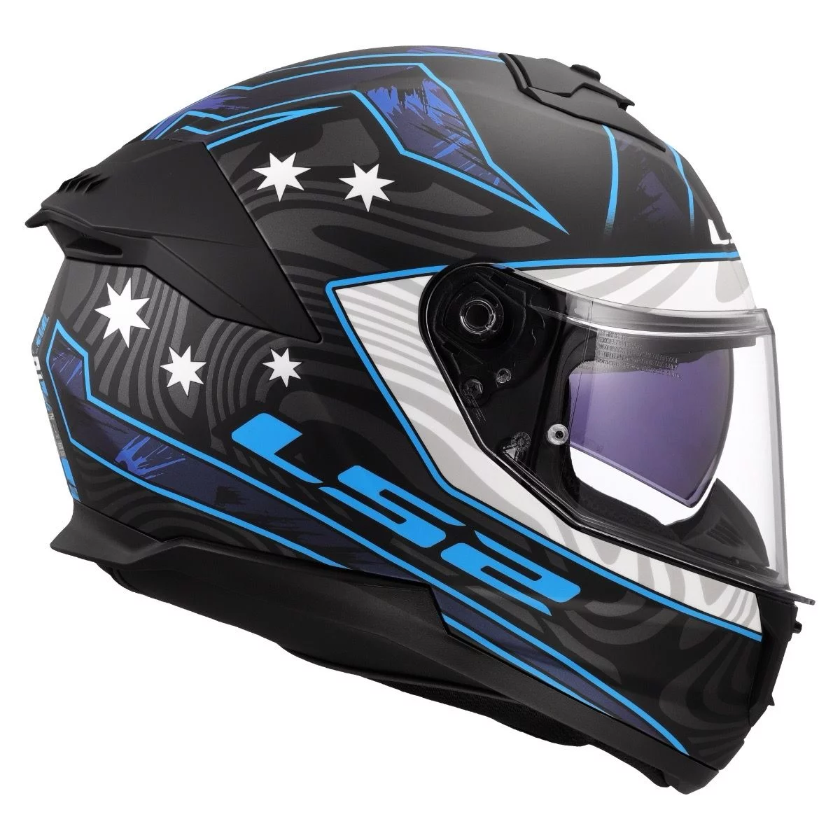 LS2 FF808 STREAM 2 GALDAM MATT BLACK BLUE