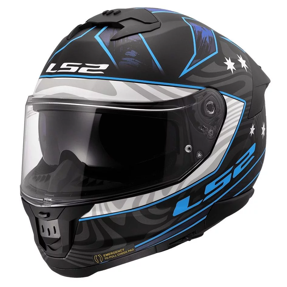 LS2 FF808 STREAM 2 GALDAM MATT BLACK BLUE