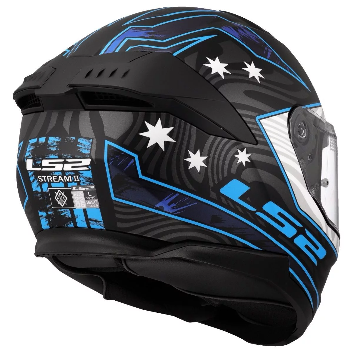 LS2 FF808 STREAM 2 GALDAM MATT BLACK BLUE