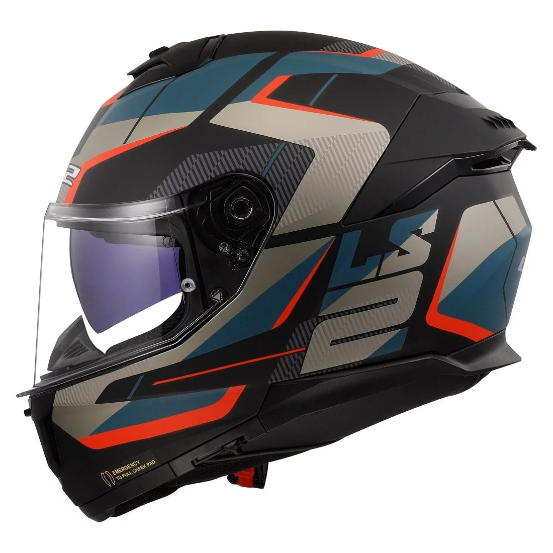 LS2 FF808 STREAM 2 ROAD MATT BLACK BLUE