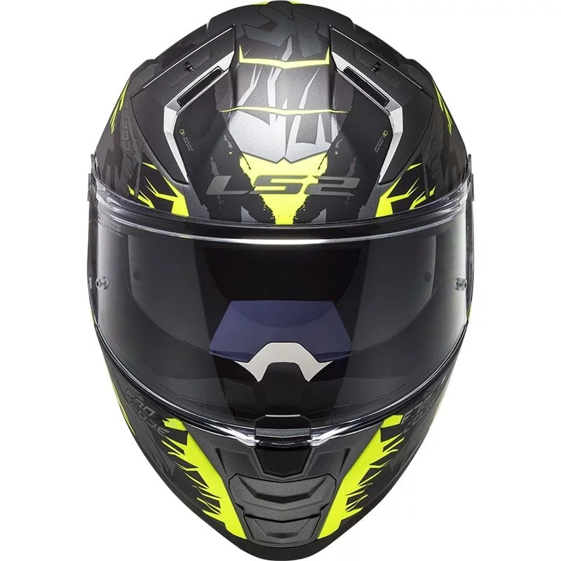 LS2 FF811 VECTOR 2 TECHBOT MATT TITANIUM HI-VIS YELLOW
