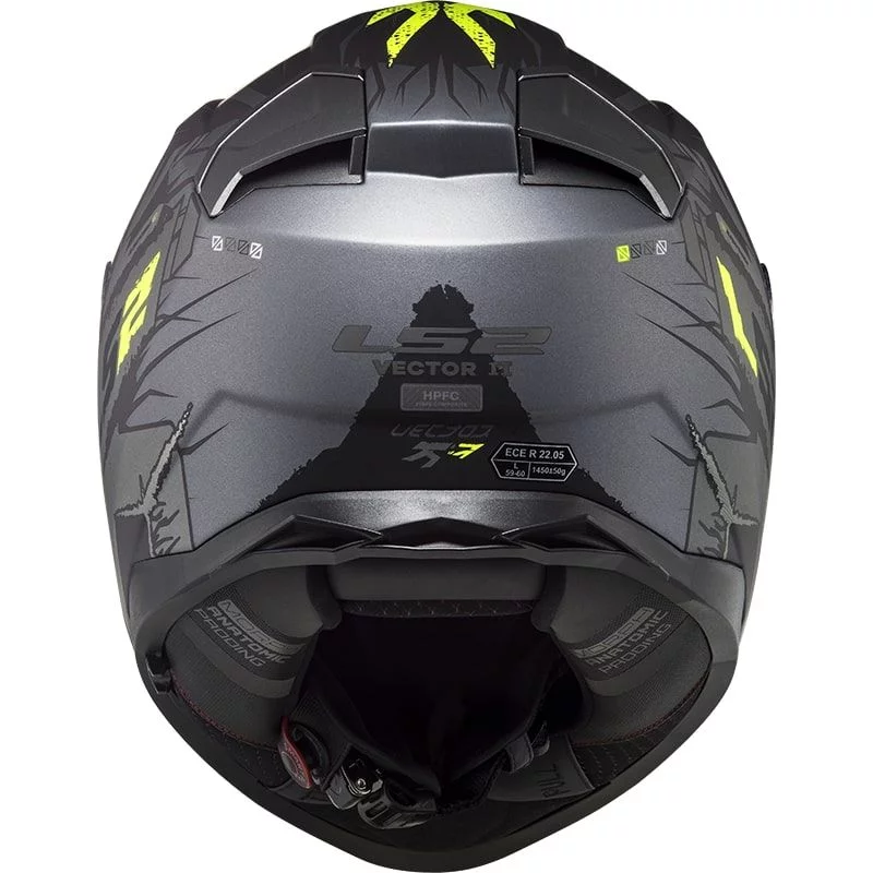 LS2 FF811 VECTOR 2 TECHBOT MATT TITANIUM HI-VIS YELLOW