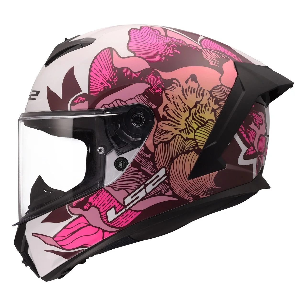 LS2 FF820 RAPID 3 POPPIES 2 WHITE PINK