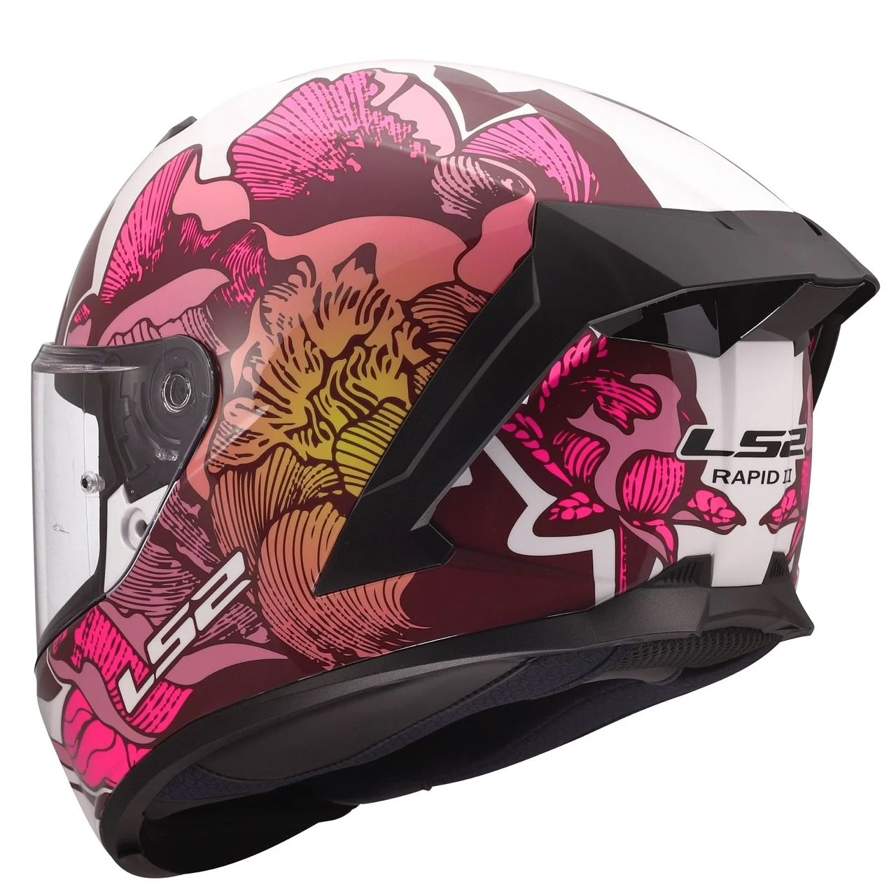 LS2 FF820 RAPID 3 POPPIES 2 WHITE PINK