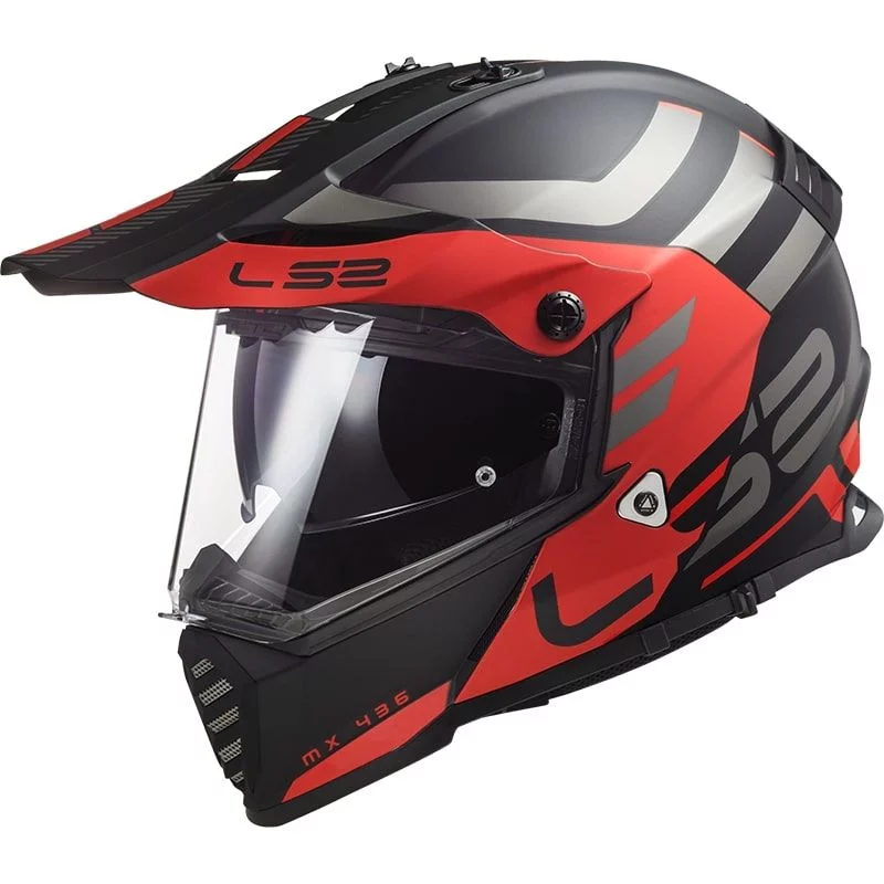 LS2 MX436 PIONEER EVO ADVENTURER MATT BLACK RED