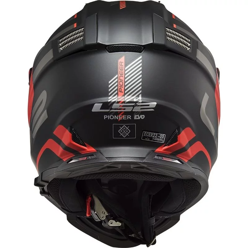 LS2 MX436 PIONEER EVO ADVENTURER MATT BLACK RED