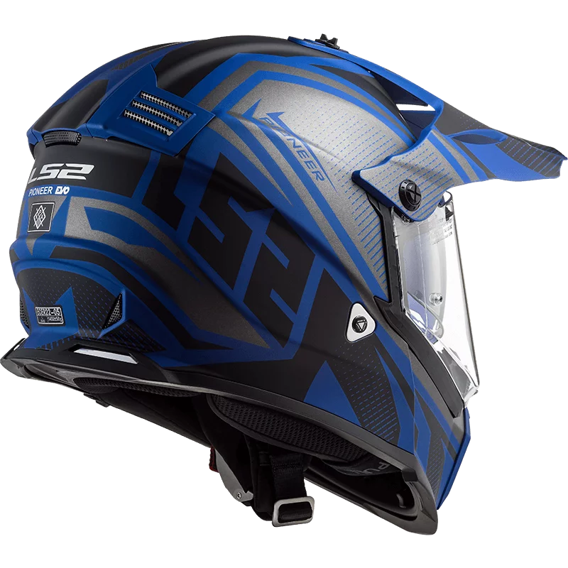 LS2 MX436 PIONEER EVO MASTER MATT BLACK BLUE